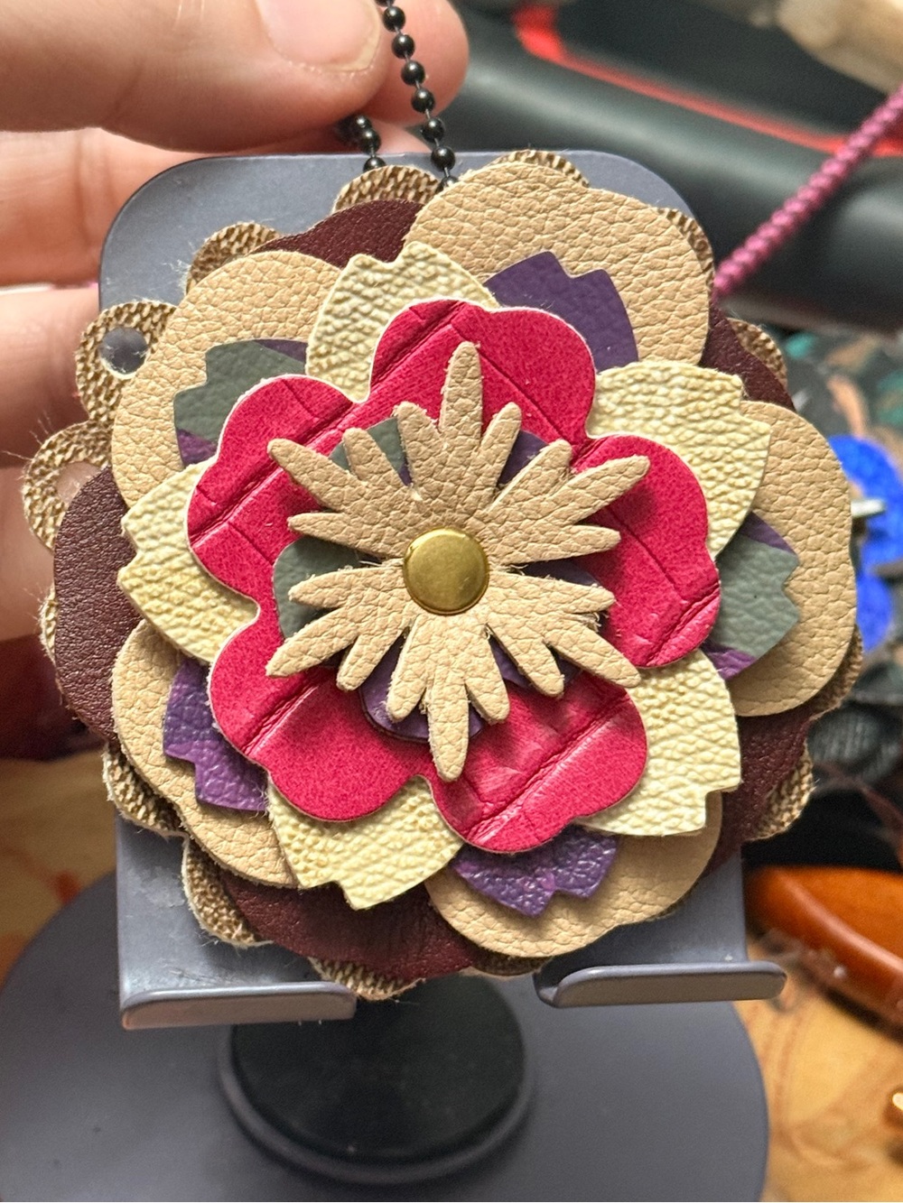Handmade Floral Bag Charm - Picture 2 of 3